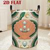 1pc, Foldable Laundry Basket, Sea Snake Shell Pearl Moon Design Pattern, Portable Clothing And Book Storage Container, Perfect for Family, Camping, RV