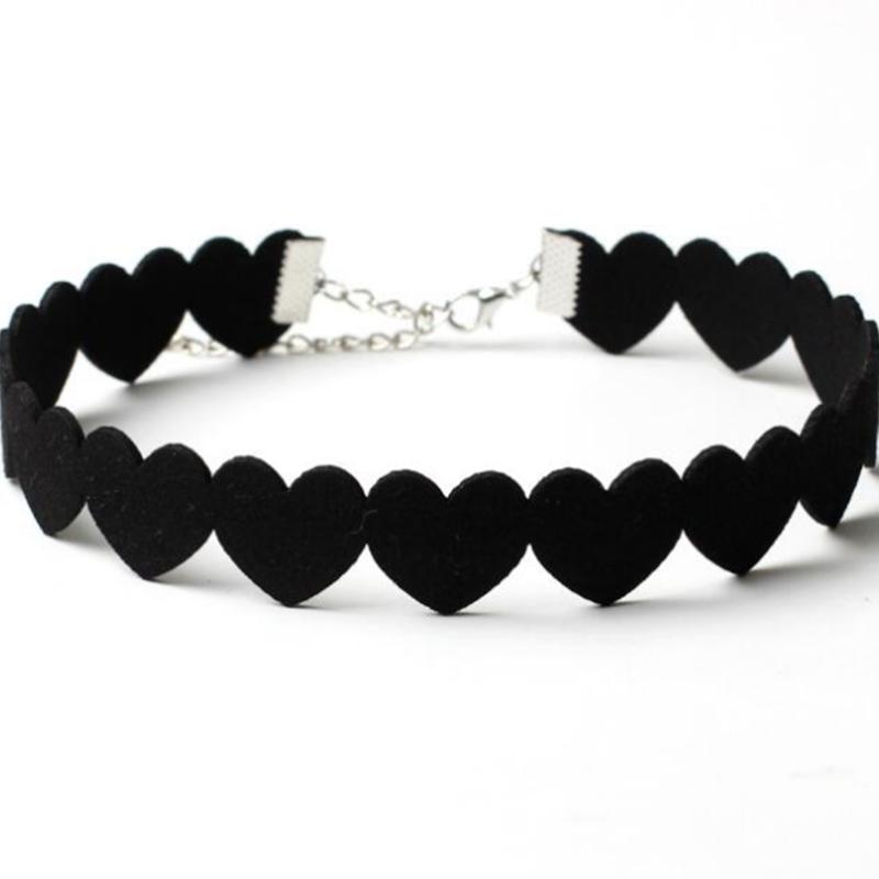Colar Gargantilha de Renda Preta Feminino Gargantilha de Veludo Colares Coração de Amor Chocker Tatuagem Collares Collie Gargantilha black