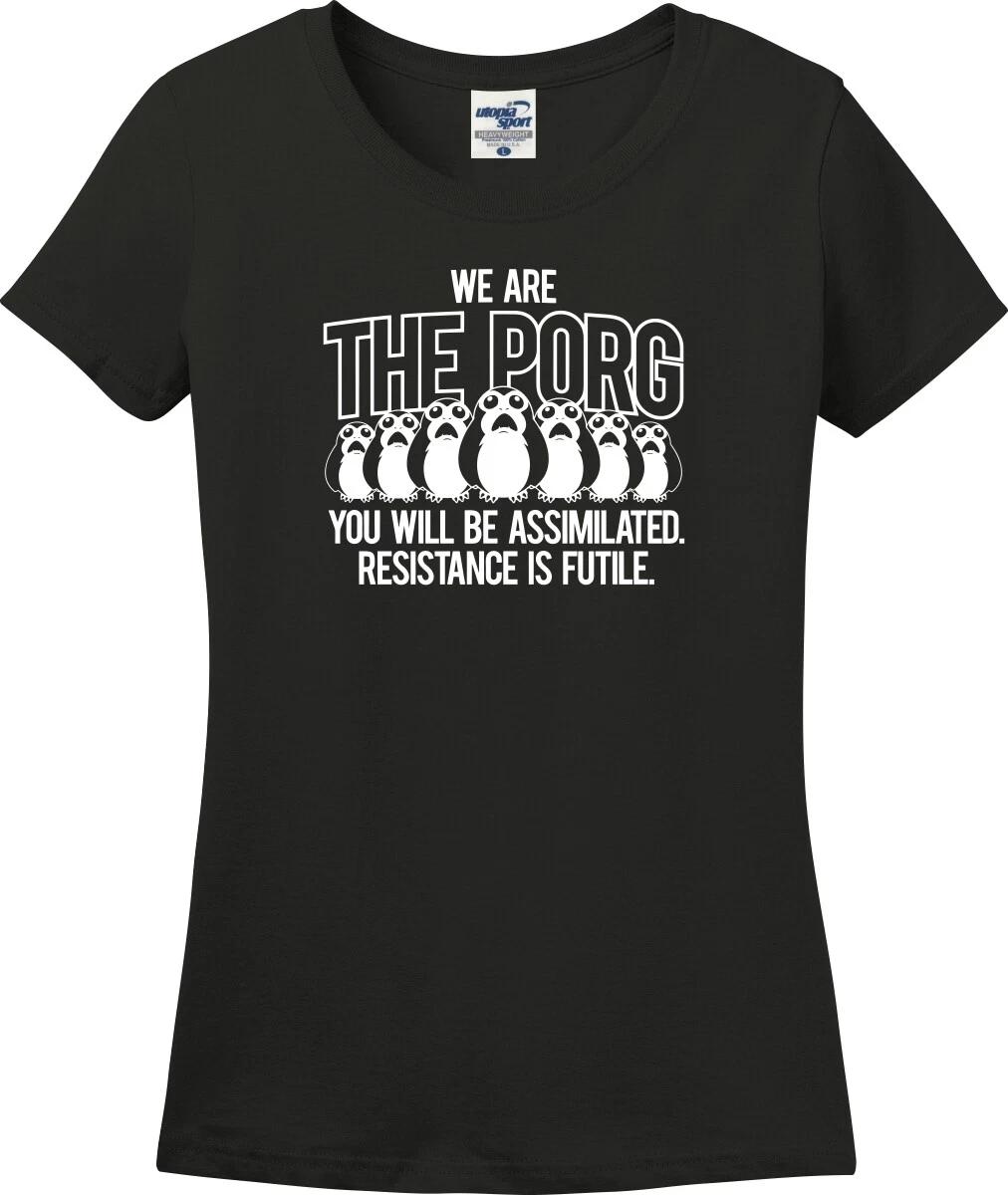 The Porg Resistance Is Futile Funny Missy Fit Ladies T-Shirt (S-3X) XL