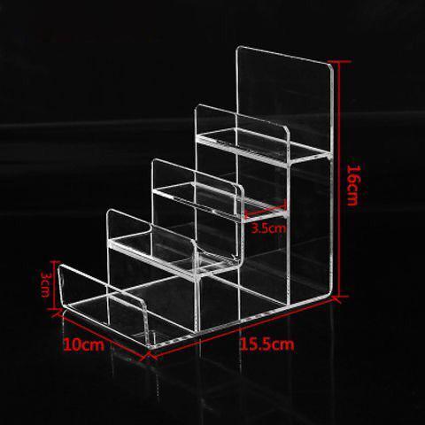 1-9 Tier Clear/Black Acrylic Riser Display Stand for Wallet,Makeup Organizer, Sunglasses,Women Handbag Rack Collection Holder