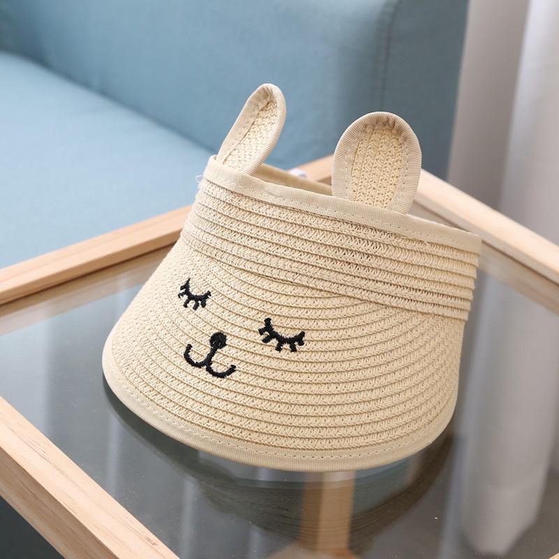 Children's Spring and Summer Sun Hat with Adorable Rabbit Ears - Cute, Cartoon Design for Boys and Girls, Offering UV Protection.