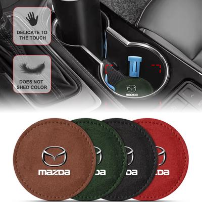Car Cup Holder Pad PU Leather Slot Non-slip Coaster Mat For 3 6 CX5 2 CX3 CX9 MX5 RX8 Axela Demio MS CX5 2 Axela Demio Atenza MS GJI GH BK MP