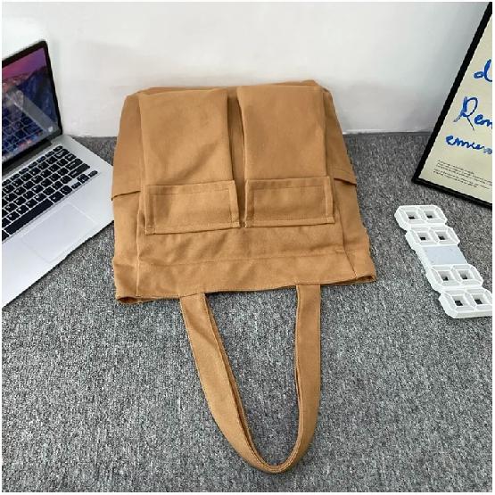 2024 Large Capacity Canvas Shoulder Bags Solid Soft Denim Leisure Or Travel Bag For Women Fashion  Fatchels Winter Package