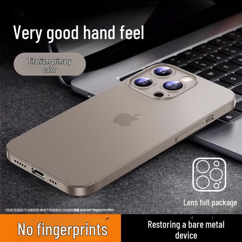 IPhone 16 Pro-ს ქეისი - თავსებადი iPhone 15-თან, ტიტანის ფერი, ულტრა თხელი, მქრქალი გამჭვირვალე, პრემიუმ შეგრძნება