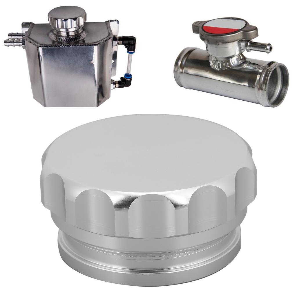 Fuel Water Tank Filler Neck Cap Kit 1.9in Inner Diameter Aluminum Universal for CarSilver