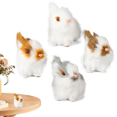 Simulation Kaninchen Realistische Pelzige Kaninchen Figuren Plüsch Kaninchen Realistische Kaninchen Miniaturfiguren Kaninchen Modell Miniaturen