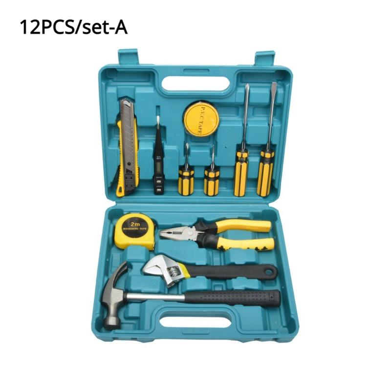 12/16Pcs Repair Tool Set Maintenance Tool Kits for Homeowner General Hand Tool Set and Toolbox Storage Case.
