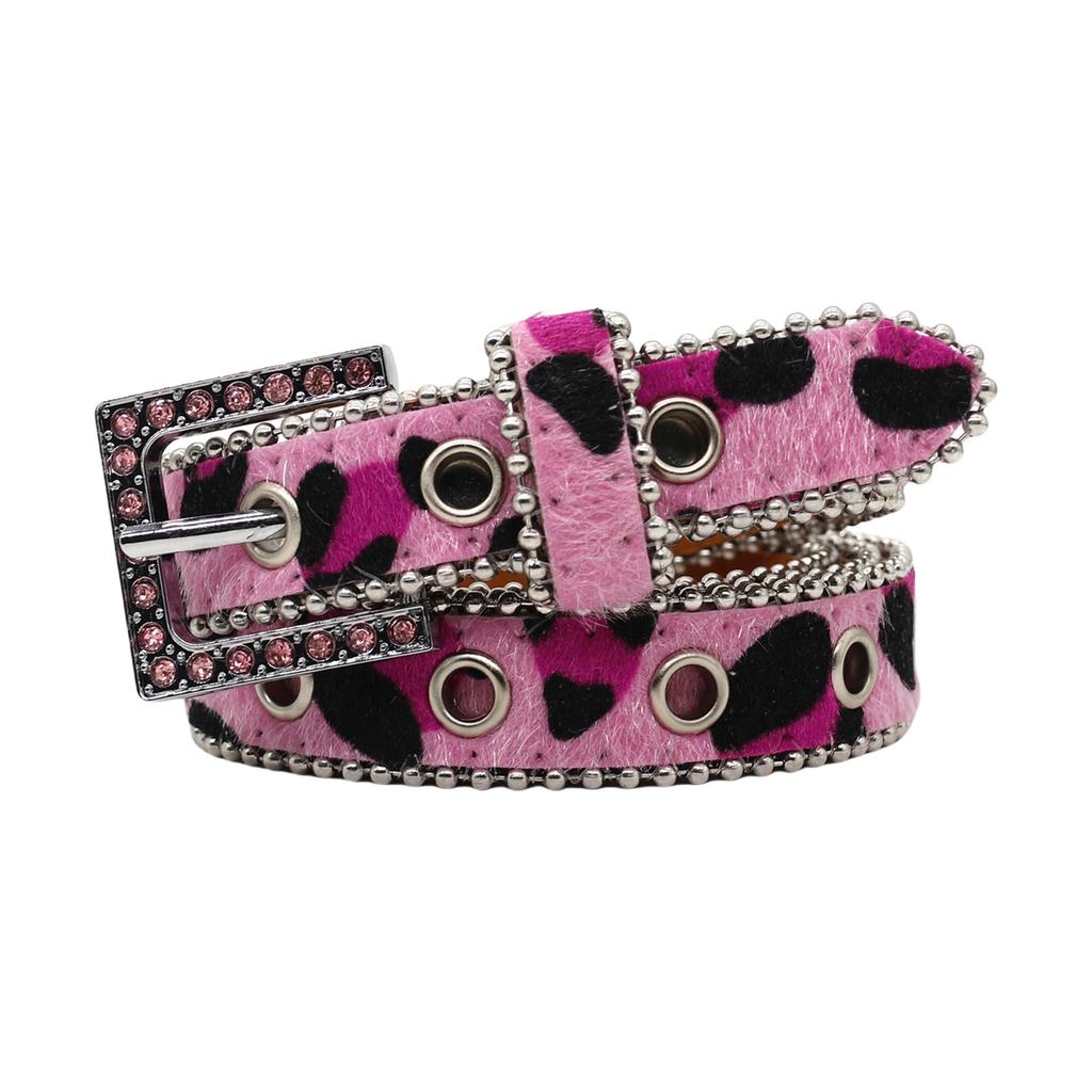 Waist Belt Rhinestones Buckle Leopard Print Chain Costume Belt for Wrap Dress Waist Belt for Suit Skirt Jeans Jewelry