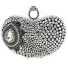 WHTUOHENG Gold Metall Box Abendtaschen Geldbörsen Herzform Diamant Strass Kristall Tasche Luxus Damen Hochzeit Handtasche