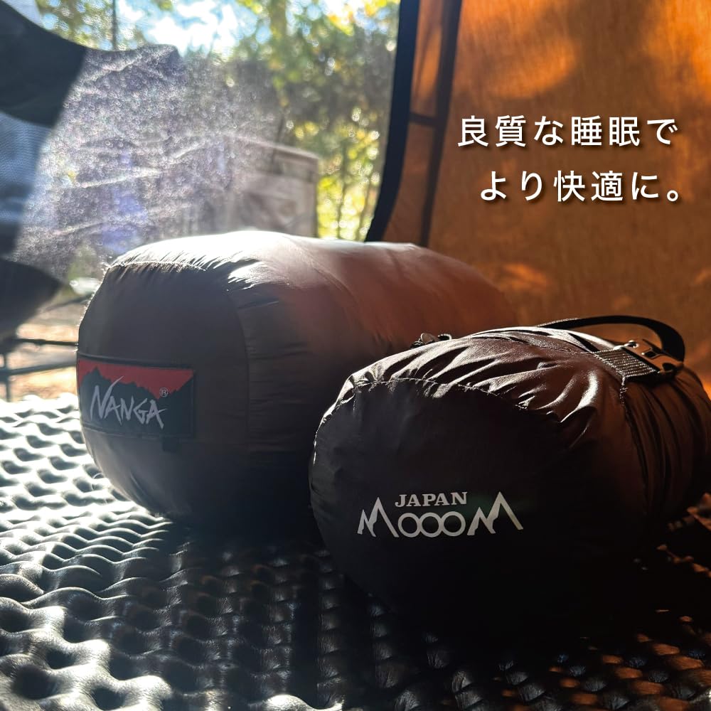 Travel Camping Pillow with Compression Memory All Sleeping In Compact [MoooM JAPAN] & Bag, 2-Way, Foam, Seasons, Outdoor, Camping, Car, Tent, Travel,