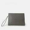Genuine Leather Woven Card Holder Wallet Men Women Compact Envelope Clutch Bag Daily Commute Business Use