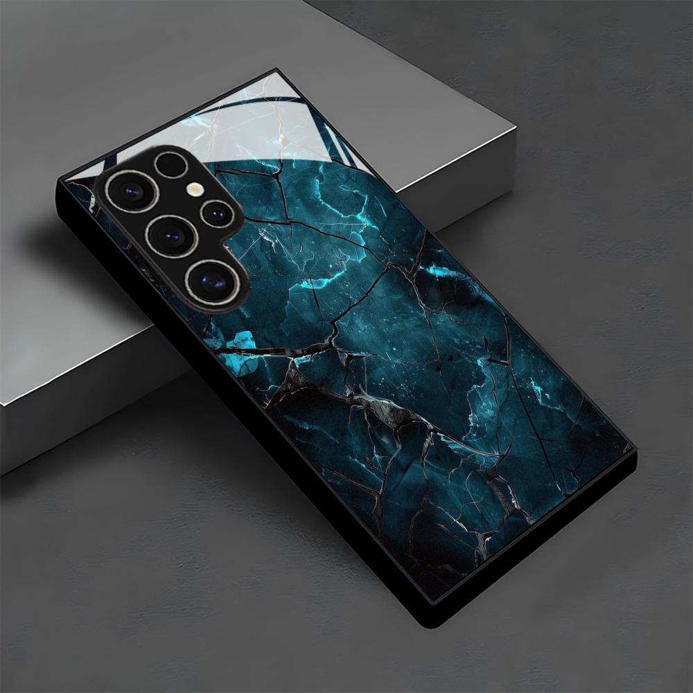 Šaunus raštas stiklinis telefono dėklas, skirtas Samsung Galaxy S26 S25 S24 S22 S23 Ultra S21 S20 Plus 5G, matinis, neslystantis, pilnas dangtelis