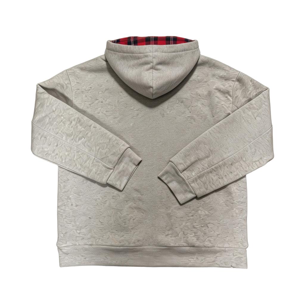 Felpa con cappuccio da uomo reversibile patchwork a quadri con zip per autunno e inverno