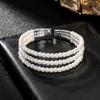 Multi-layer Diamond Pearl Bracelet Wedding Elastic Full Diamond Pearl Bracelet Women