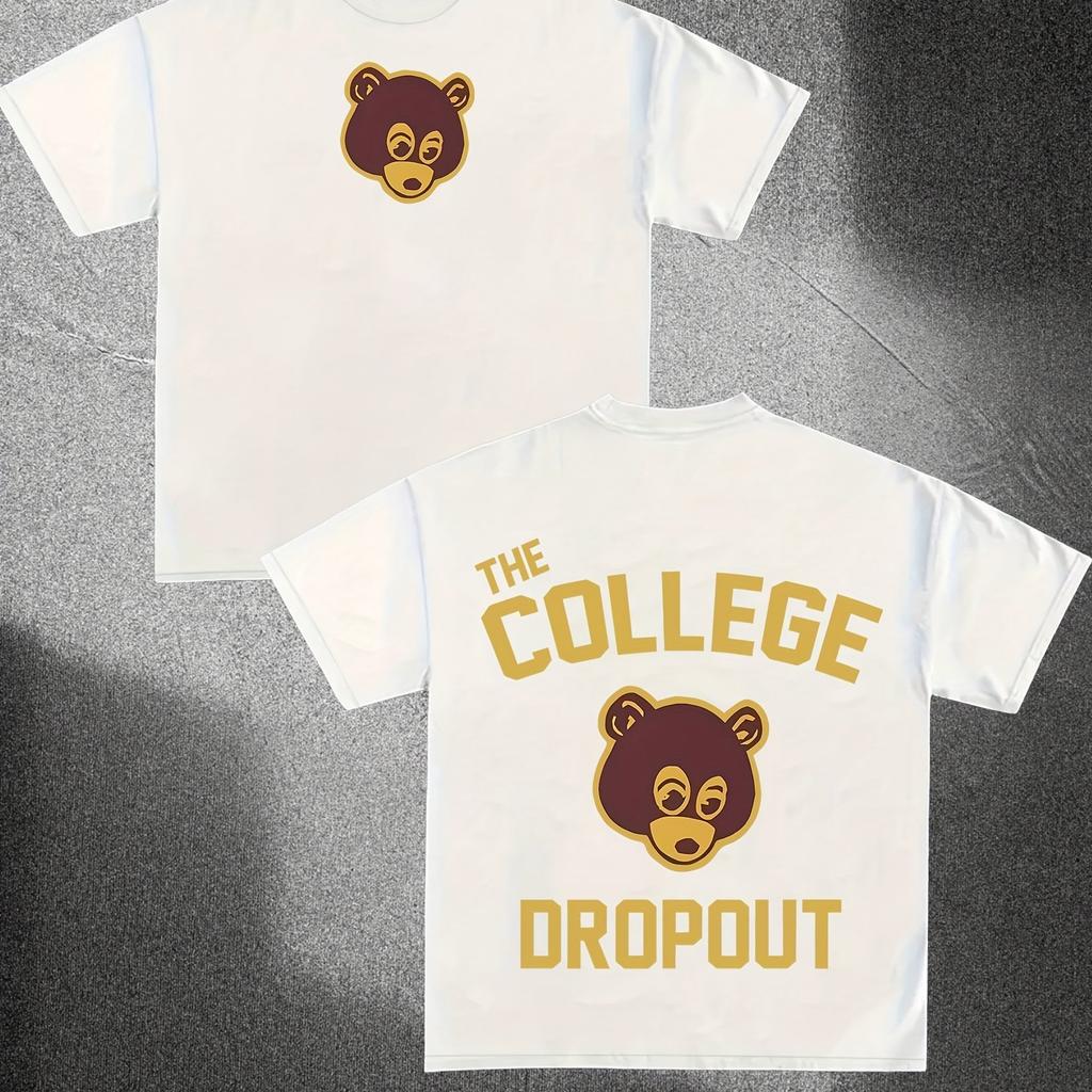 Best Famous Kanye West The College Dropout Graphics Tshirt Men Women's Hip Hop Rap Vintage T-shirts Male Casual Oversize T Shirt