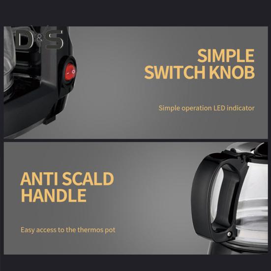 Taşınabilir Kahve Makinesi Büyük Kapasiteli Damlama Önleyici Otomatik Kapanma Kolay Temizlenebilir Yeniden Kullanılabilir Filtre Kahve Makinesi Mutfak Aksesuarları