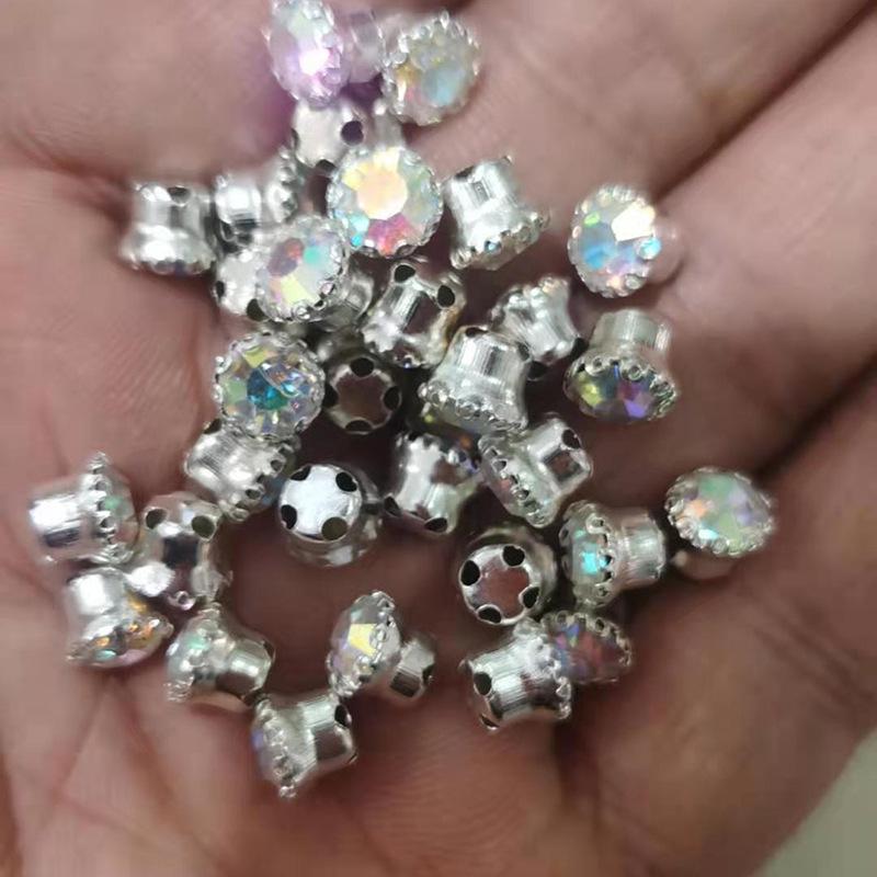 „Gheare din sticlă de cristal colorată rochie de mireasă din dantelă de diamant Accesorii pentru bijuterii DIY”