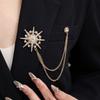 Vintage Crown Fringed Chain Fashion Brooch Dress Light Luxury High Sense Rhinestone Accessories Brooch