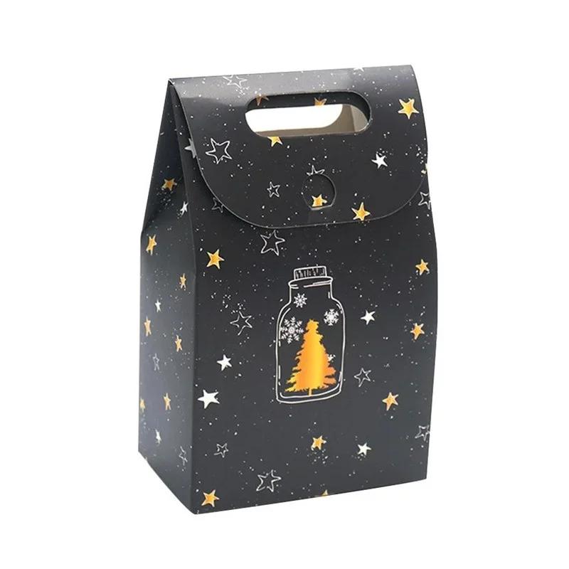 5pcs/set Christmas Gift Box Night Sky Deer Paper Bag Chocolate Biscuit Candy Box Christmas Decoration Gift Bag