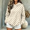 Women's Polka Dot Hooded Flannel Top, Long Sleeve Casual Pullover with Pockets for Fall and Winter