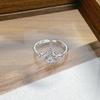 Day Cold Wind Zircon Light Luxury High Sense Open Ring Exquisite Geometric Personality Niche Ring Woman