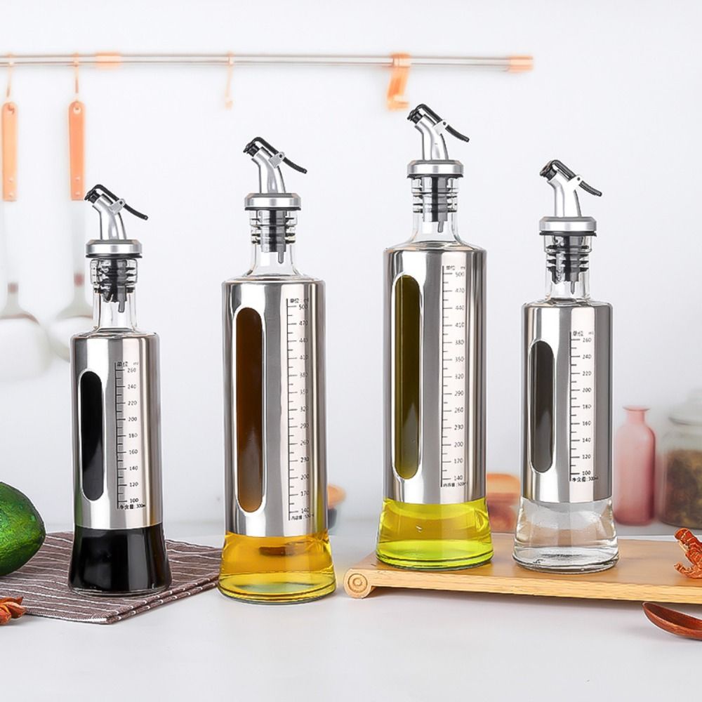 Stainless Steel Olive Oil Vinegar Wine Bottle Cooking Tools Seasoning Storage Dispenser Oil Kettle