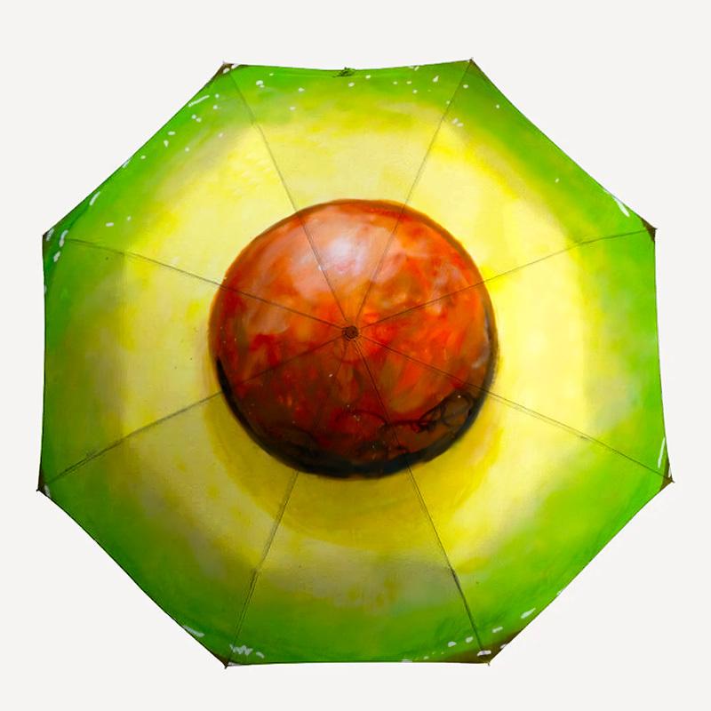 

1pc Avocado Pattern Automatic Opening/Closing Folding Umbrella with 89 Ribs, Plastic Handle, Windproof Portable Sunshade Umbrella y250726129