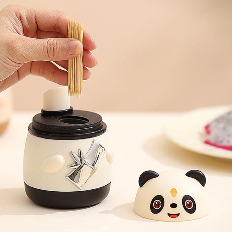 Creative Toothpick Storage Box Press-Type Automatic Popup Toothpick Dispenser Cute Cartoon Desk Toothpicks Container Storage Box