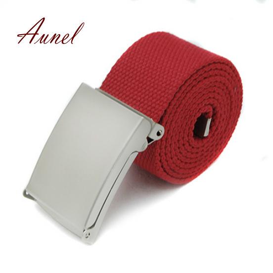 Fantastik Erkekler Unisex Kanvas Metal Toka Düz Dokuma İş Rahat Kemer Kayışı