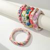 Bohemian Vintage Floral Resin Bangle Minority Design Flower Print Square Chunky Bangle  Decoration