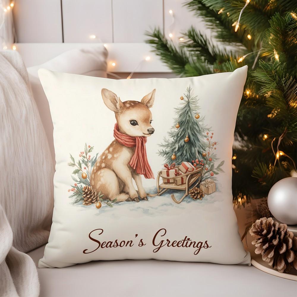 Weihnachtsdekoration Weihnachtsmannschlitten mit Geschenken Weihnachtskissenmuster Kissenbezug Geeignet für Sofa Schlafzimmer Autokissenbezug