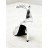 Elegant Patent Leather Silver Heeled Sandals Women Sexy Open Toe Ankle Strap Buckle Thin High Heels Party Wedding Shoes