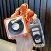 Retro Gramophone Music Box Keychain Creative Stress Relief Toy for Women Bag Charm Vintage Style Accessory