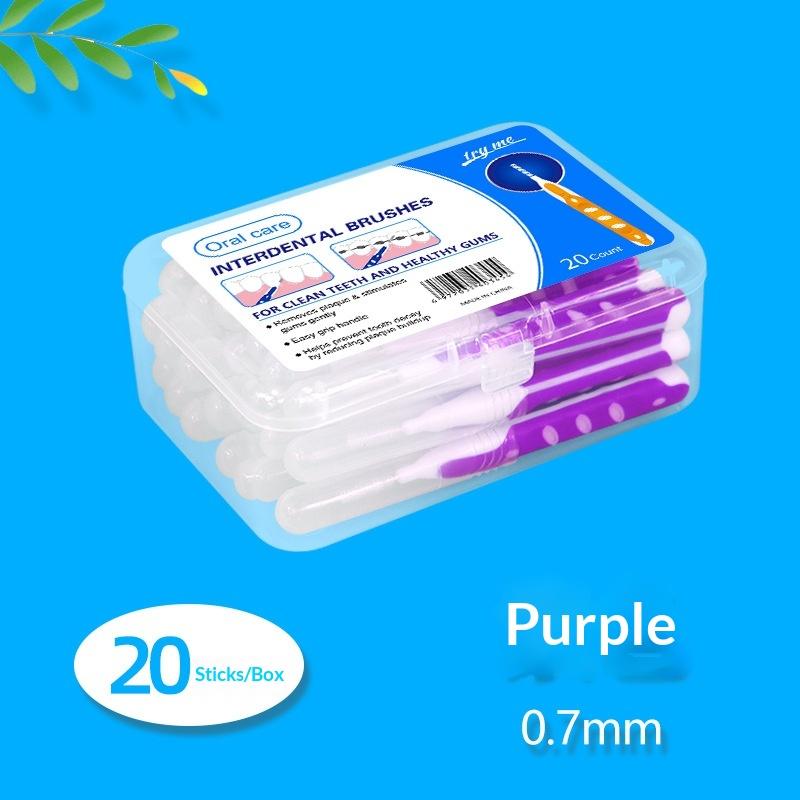 20Pcs/Box Interdental Brush Dental Teeth Brush Oral Cleaning Tool Removes Food And Plaque Cleaning Tools Soft Micro Brushes