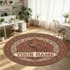 Adorno de Mandala (202) Alfombra de Terciopelo Redonda con Cristales Personalizada con Nombre y Texto Felpudo Personalizado Decoración del Hogar Alfombra de Cristal Antideslizante