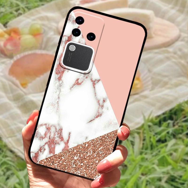 For Vivo V30 Pro Case For Vivo V30 Lite Shockproof Silicone Soft Marble Black Bumper Funda Coque for Vivo V30 V2318 Phone Shell