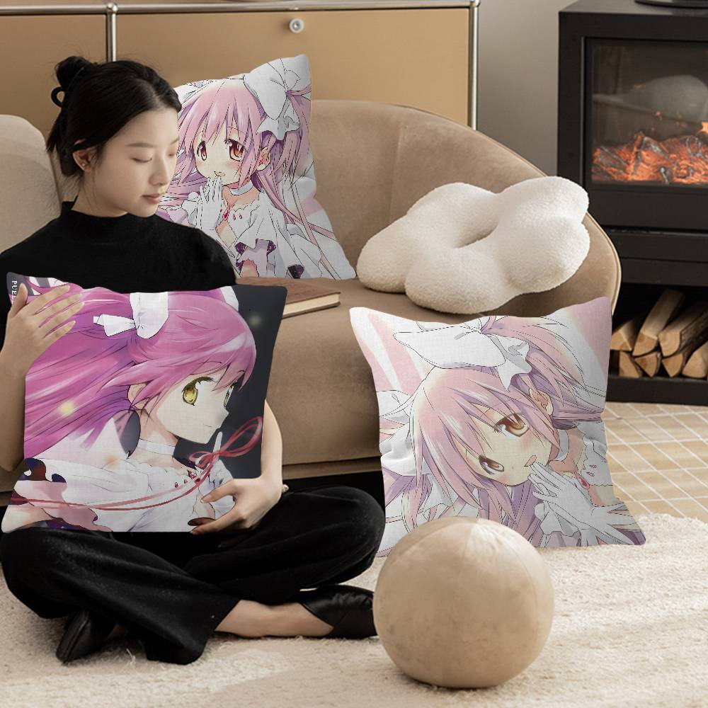 Puella Magi Madoka Magica Nap Anime Pillow Gift Home Office Decoration Bedroom Sofa Car Cushion Cover Case 45x45
