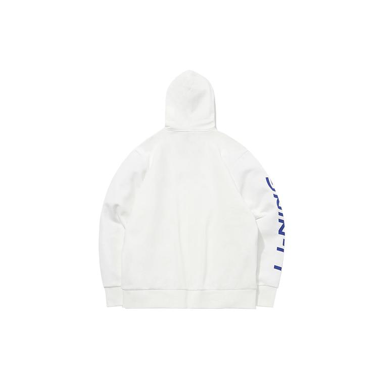Li Ning Sports Fashion Collection Sweatshirts Unisex White Hooded Moderate Cardigan AWDPD23-18