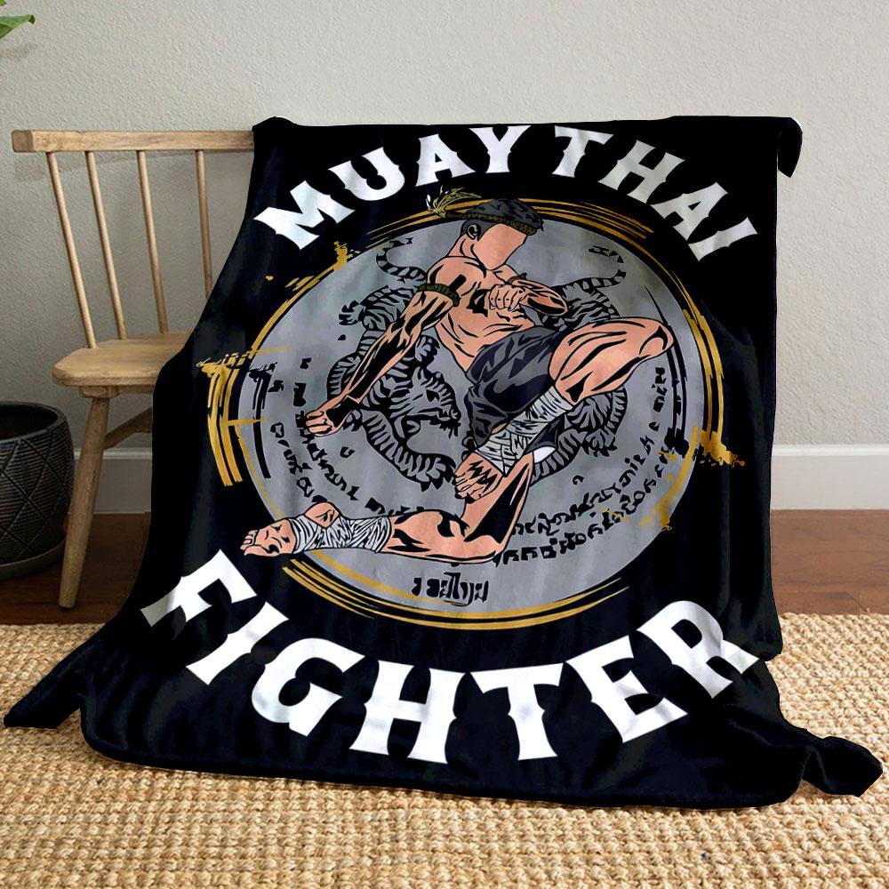 

Muay Thai Fighter Blanket bedroom Blanket for Livingroom Couch lunch break Soft throw for Friend s festival Gift 80cm x 120cm