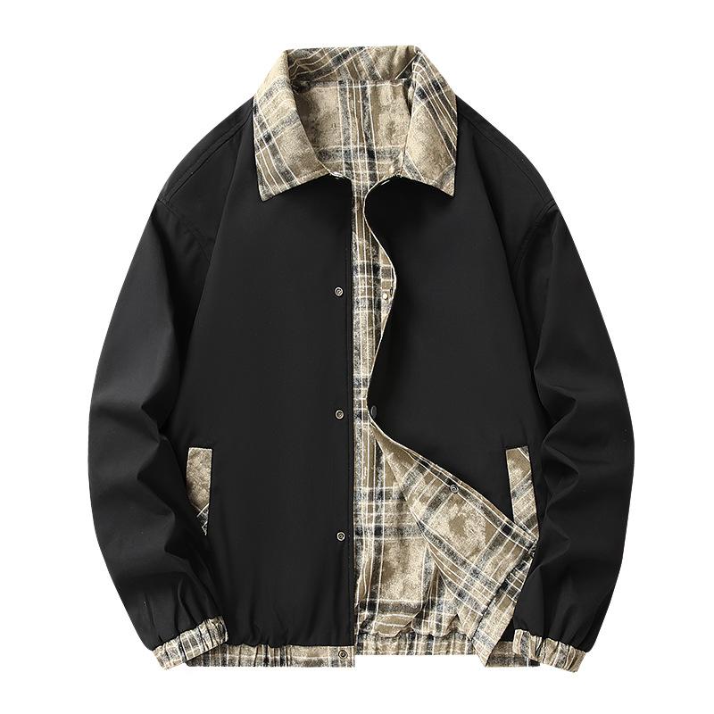 

Spring and Autumn Double Sided Men s Jacket Men s Casual Jacket XXXXL чорний