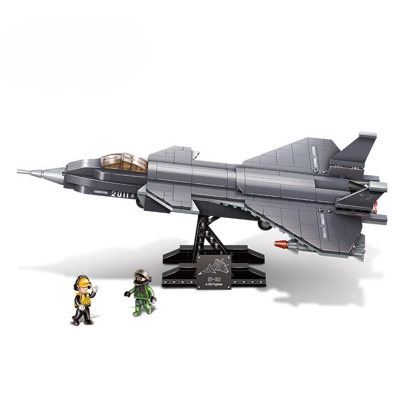 Military Series Chinese J-20 Stealth Fighter Building Blocks Toy Gift for Children No Box