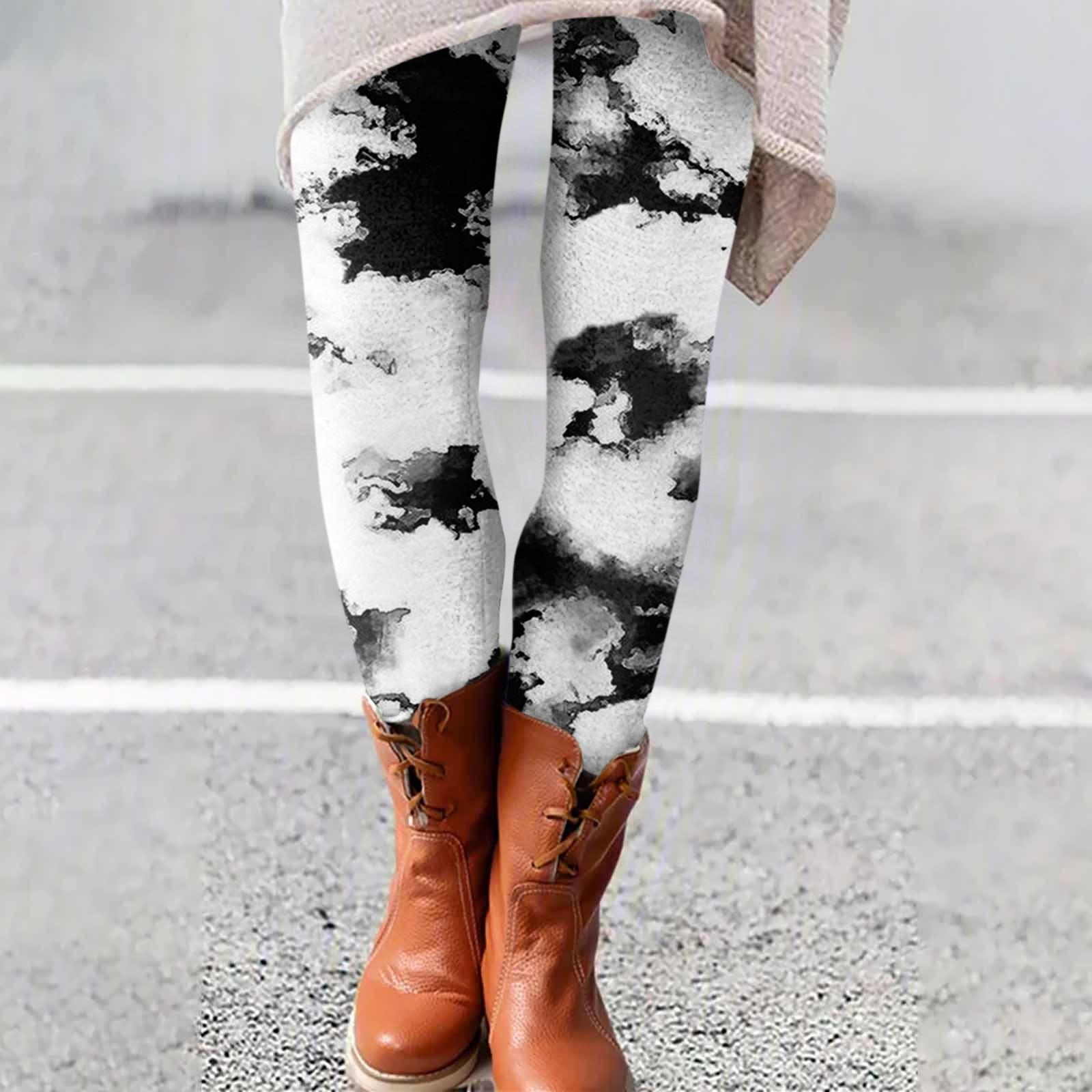 

Женские брюки с принтом, эластичные, мягкие, хлопковые леггинсы, повседневная домашняя пижама L чёрный