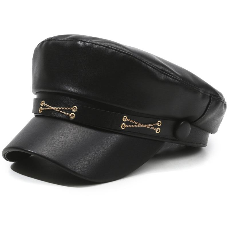 Spring and Autumn Versatile Beret Retro Flat Top Visor Small Face Black Painter Hat Fashion Hat Classic Versatile Adjustable