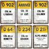 Turul Franței Ciclism Placă metalică Reper ALPE d'HUEZ Col D'Aubisque Col du Granon Peyresourde d'IZOARD l'ISERAN BONETTE