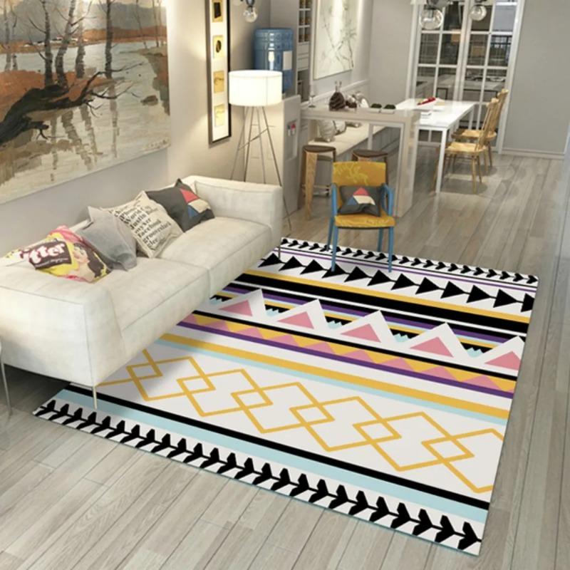 Nordic Style Geometric Carpet for Living Rooms and Bedrooms Non Slip Carpet Modern Minimalist Home Decoration Fashion and Beau