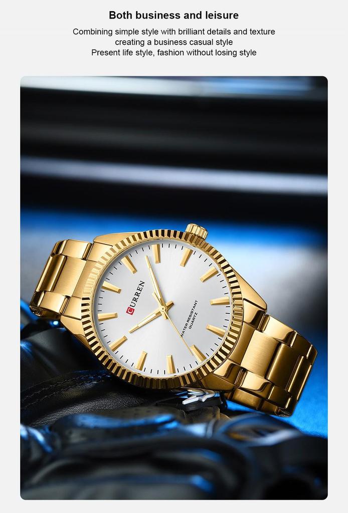 Curren 8425 Men's Classic Casual Business Quartz Watch with Steel Band
