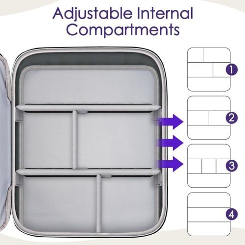 Mimoqk Audio Mixer Carrying Case | Adjustable Cable File Bag for DJ Gear | Shock-Absorbing Padded Storage for Cables, Microphones, and Other Sound Acc