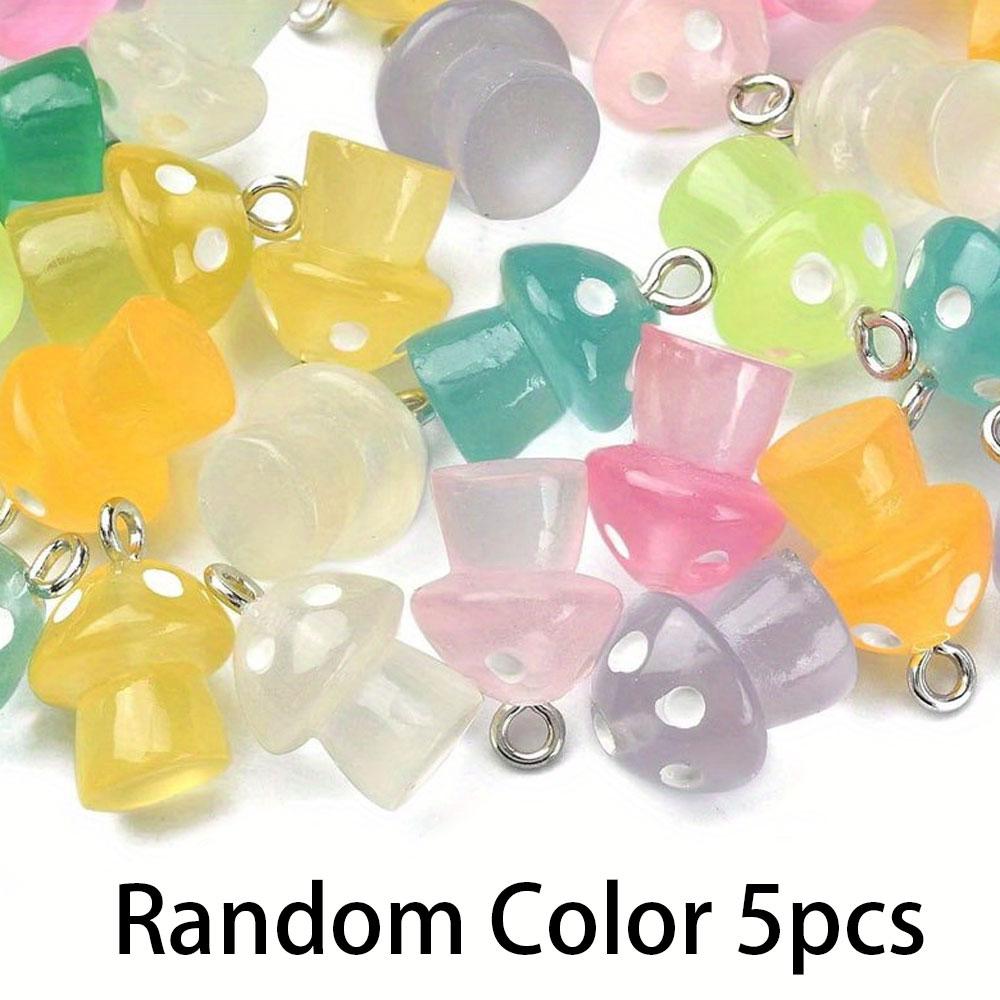 

5/10/20 шт. Підвіска з люмінесцентної смоли у формі гриба випадкового кольору, барвистий талісман, гриб, DIY браслет, намисто, ювелірні вироби Random Color 5pcs