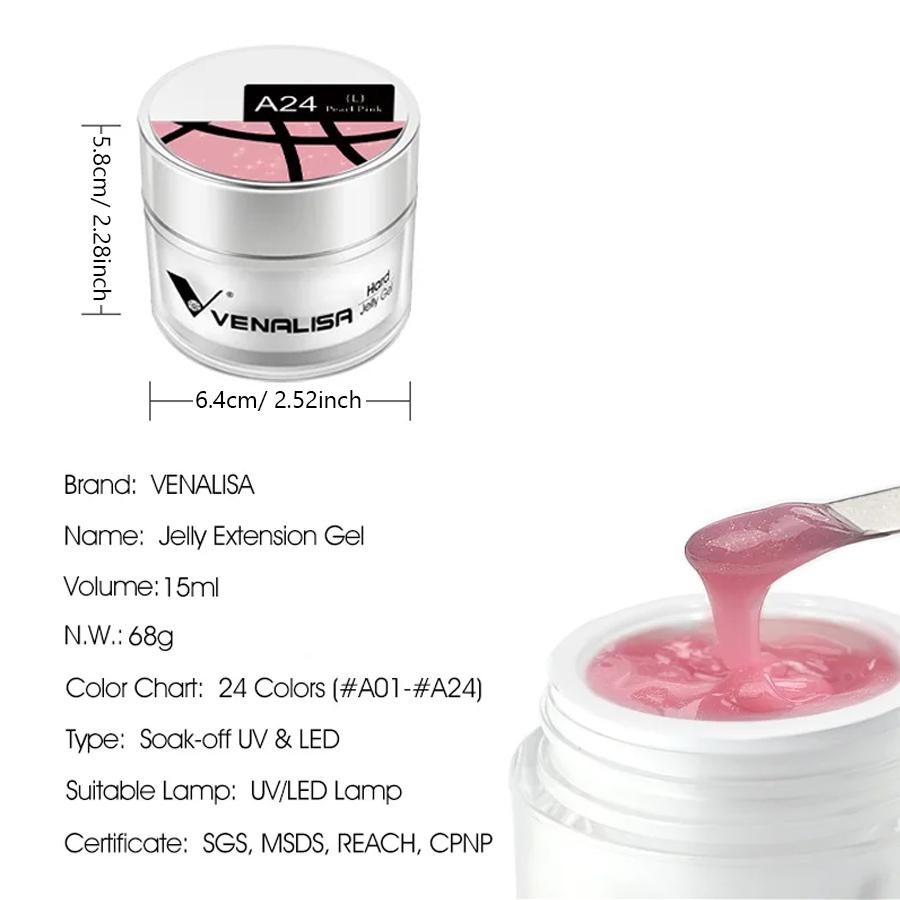 Venalisa 15ml Jelly Builder Nude Color UV Construction Gel Tips Extension Camouflage Soak Off Fast Building Gel