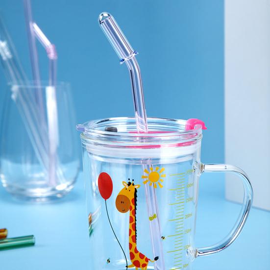 Straw Cap Transparent Glass Straw Toppers Adjustable Decorative Straw Lid for Glass And Stainless Steel Straws Reusable Dustproof Straw
